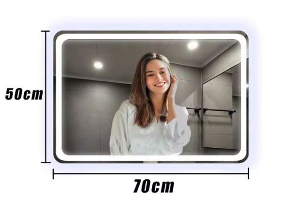 Espelho Retangular com LED 70x50cm – Espelho de Camarim com Touch_2 Espelho Retangular com LED 70x50cm – Espelho de Camarim com Touch