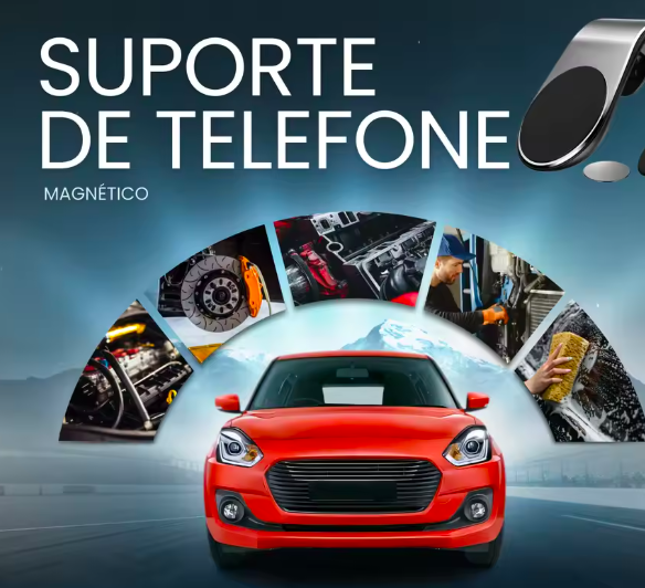 Suporte Magnético para Celular Veicular 360° – Ultra Estável