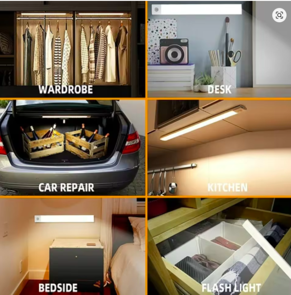 Luz LED Inteligente com Sensor de Movimento 40cm – Recarregável e Magnética